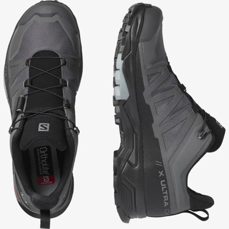 Grey / Black Salomon X Ultra 4 GTX Men's Hiking Shoes | IE SG8102